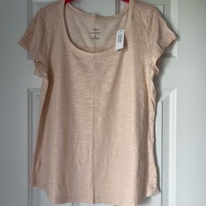 Banana Republic peach metallic tee M